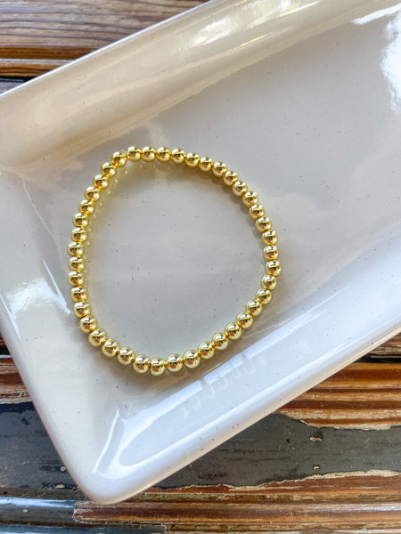 4mm Gold Bead Bracelet