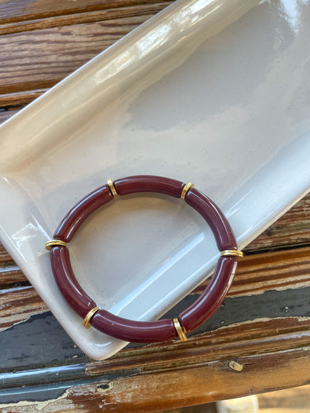 Skinny Acrylic Bracelet in Brown