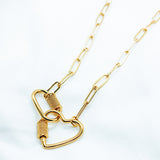 Linked Heart Necklace in Gold