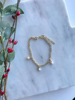 3 Pearl Charm Bracelet