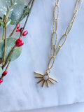 Pearl Half Sun Pendant Necklace