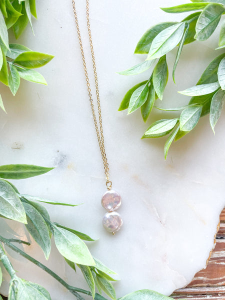 Piper's Two Pearl Pendant Necklace