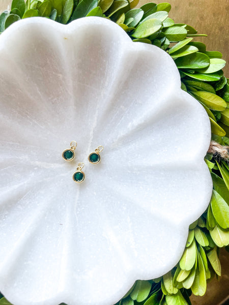 Charm Bar: Emerald Bezel Stone Charm
