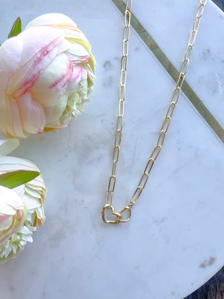 Gold Heart Linked Necklace