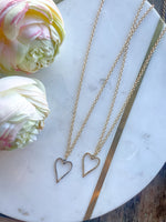 Gold Textured Heart Necklace
