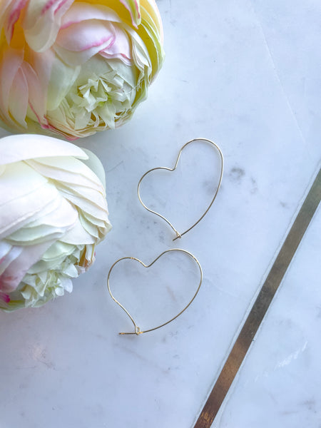 Thin Heart Earrings