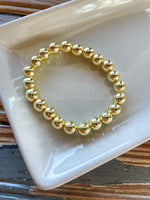 8mm Gold Bead Bracelet