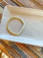 4mm Pearl & Gold Bead Bracelet