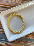 6mm White & Gold Bead Bracelet