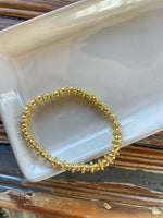 4mm Gold and Flower Bead Bracelet