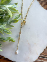 Drop Chain Pearl Necklace