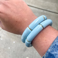 Large Acrylic Bead Bracelet in Blue