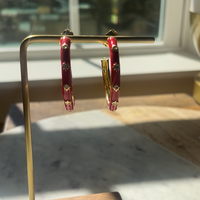 Color Studded Hoops