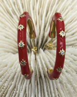 Color Studded Hoops