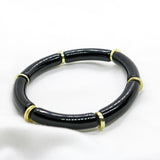 Skinny Acrylic Tube Bracelet in Black