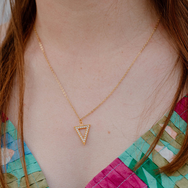 Small Gold Triangle Necklace
