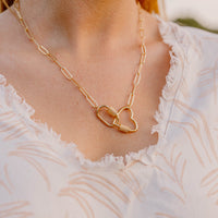 Linked Heart Necklace in Gold