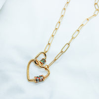Colorful Linked Heart Necklace