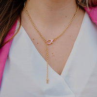 Pink Lobster Clasp and Key Necklace