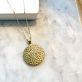 Flower Coin Charm Necklace