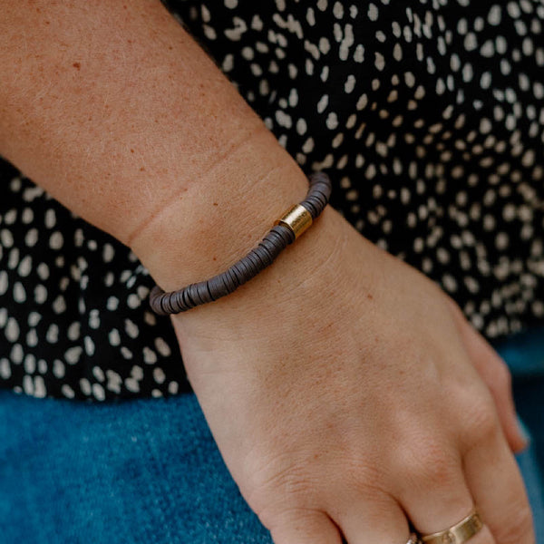 Brown and Gold Bead Bracelet