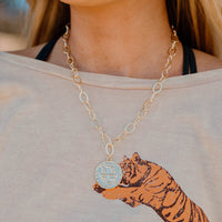 Cross Coin Pendant Necklace