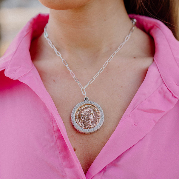 Rose Gold/Silver Coin Necklace